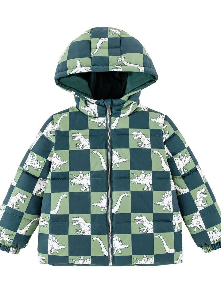 Alex Reversible Heavy Down Puffer Dino Block for wholesale by calonie