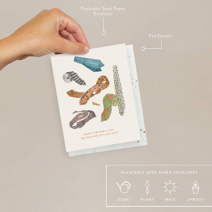 Dad's Ties - Father's Day Card for wholesale by Seedlings
