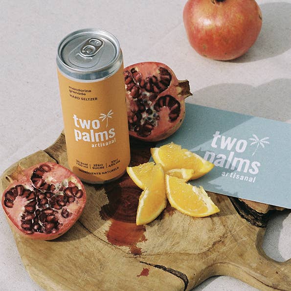 Two Palms Artisanal - Wholesale Pre-Mixed/Ready-Made Alcoholic Drinks - Two Palms Hard Seltzer Mandarin/Pomegranate