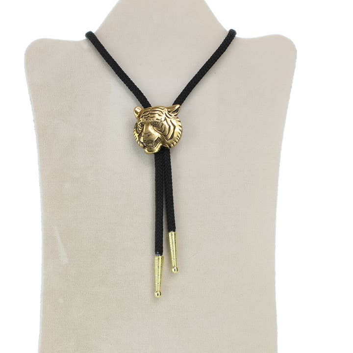 Tiger mascot bolo with, Black Cord for wholesale by HHH Designs
