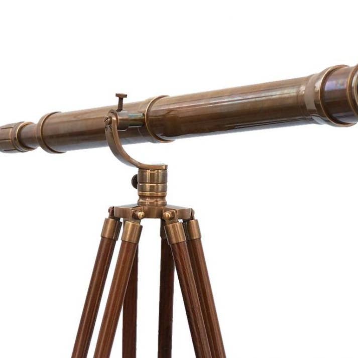 Hampton Nautical – Engroshandel Teleskop/mikroskop - Børn – Gulv Stående Antik Messing Galileo Teleskop 65"