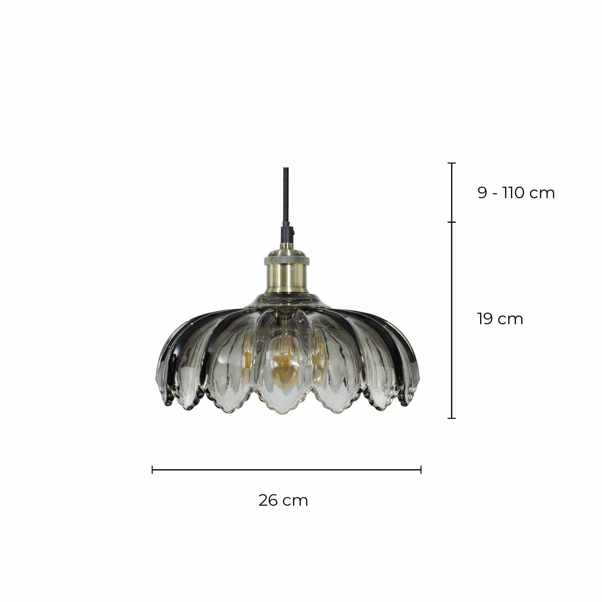 C-Création - Wholesale Chandelier/Hanging Light - Retro-style colored glass pendant Petal12