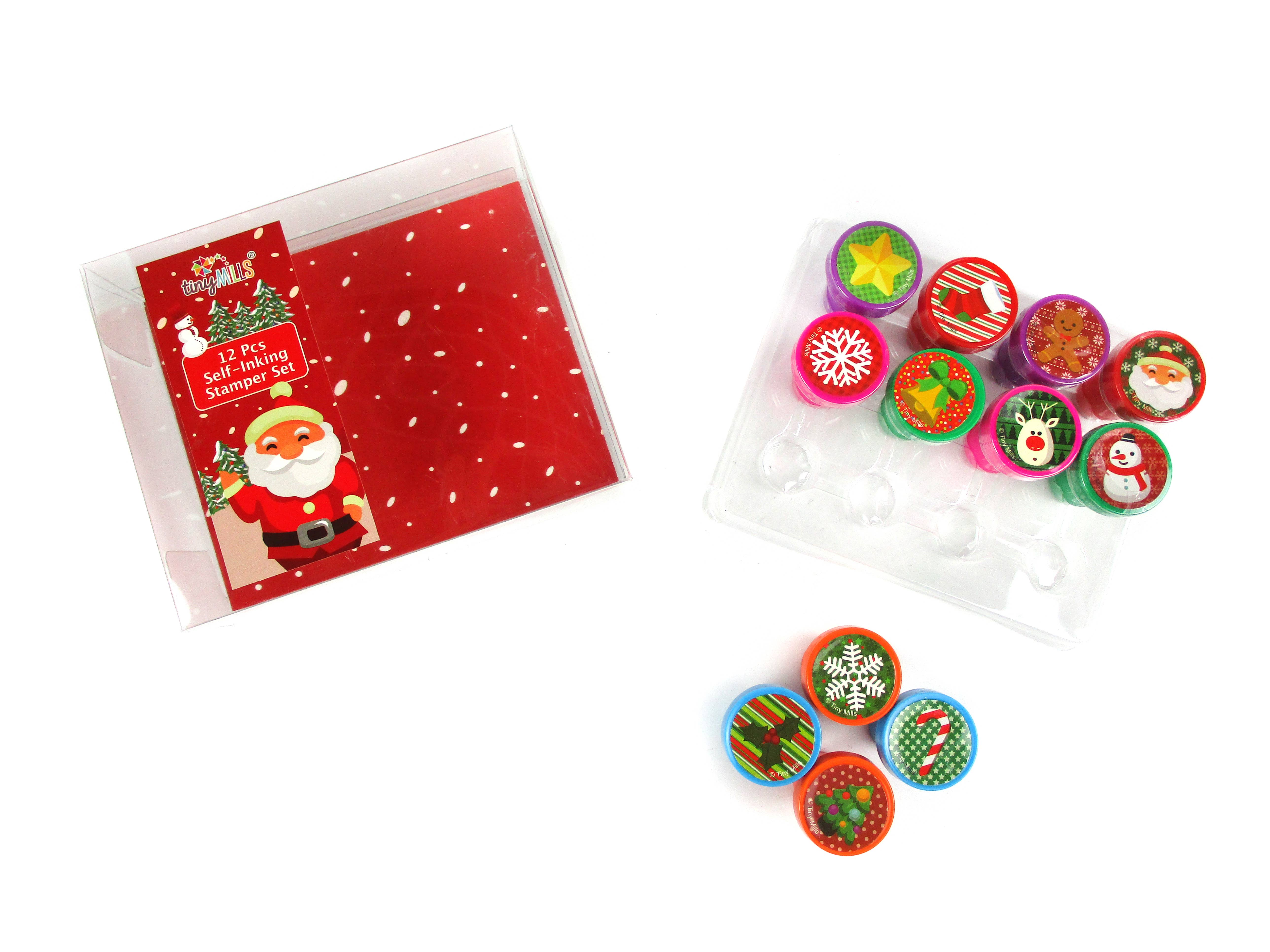 Tiny Mills - Vente Tampon encreur/décoratif – enfant et bébé - Kit de timbres de Noël pour enfants3