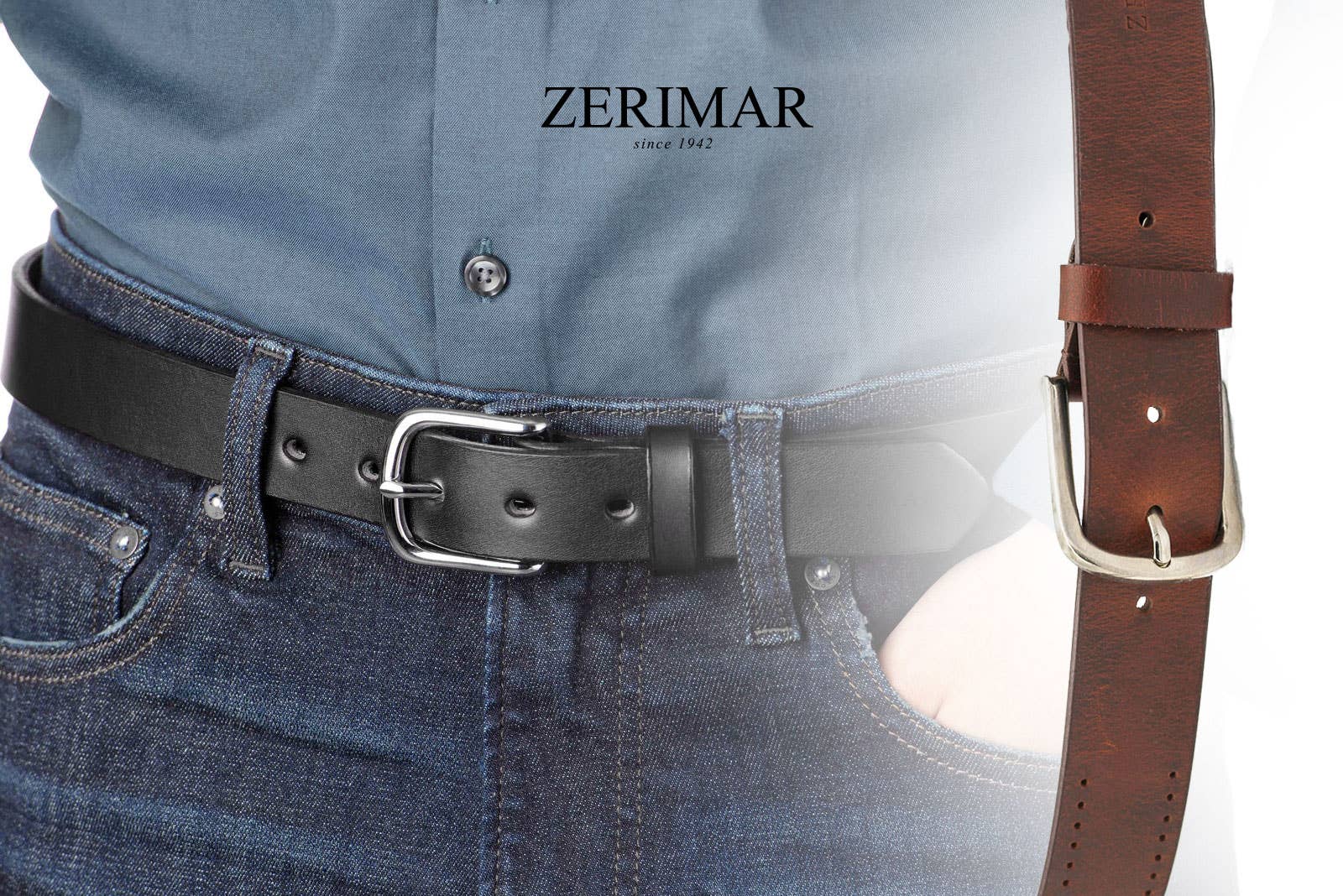 Zerimar 1942 - Vendita all'ingrosso Cintura - Uomo - Cinture uomo Zerimar in pelle naturale di bovino8