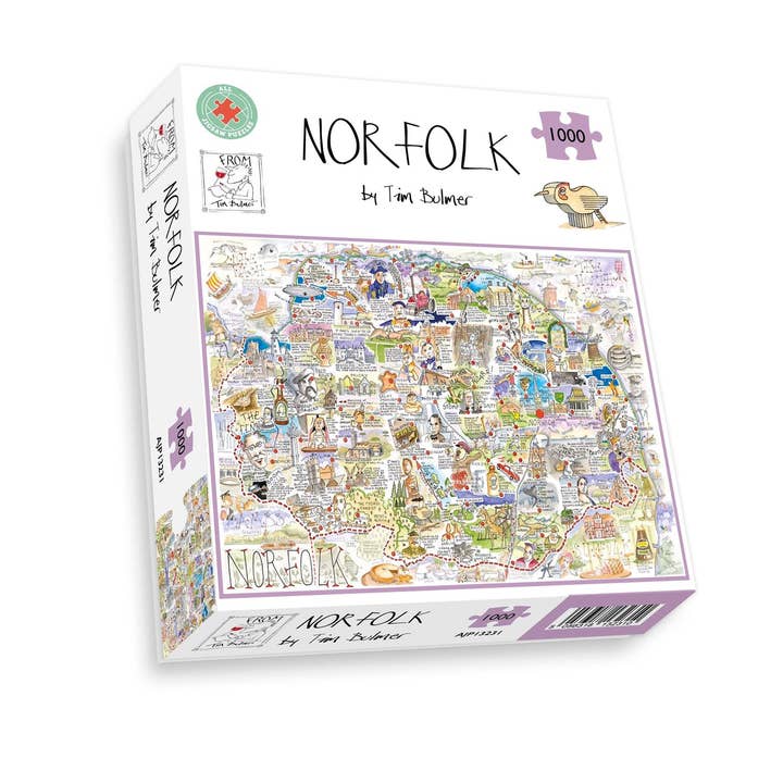 All Jigsaw Puzzles – wholesale Puzzle – Adult – Map of Norfolk - Tim Bulmer 1000 Piece Jigsaw Puzzle