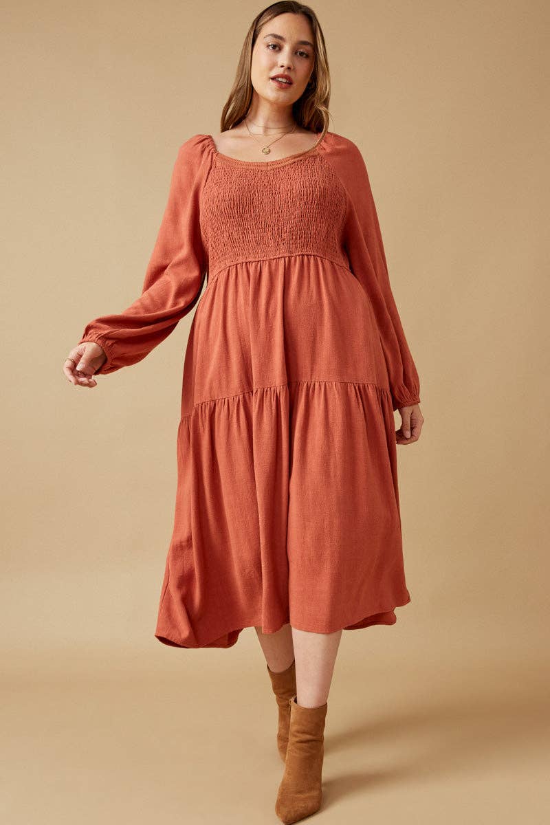 Hayden LA - Vente Robe – femme - Robe à étages pour femmes avec encolure à smocks et bordure en dentelle14