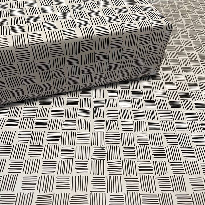 Crosshatch Wrapping Paper Sheets - Flat Wrap for wholesale by Jen Gerena Design