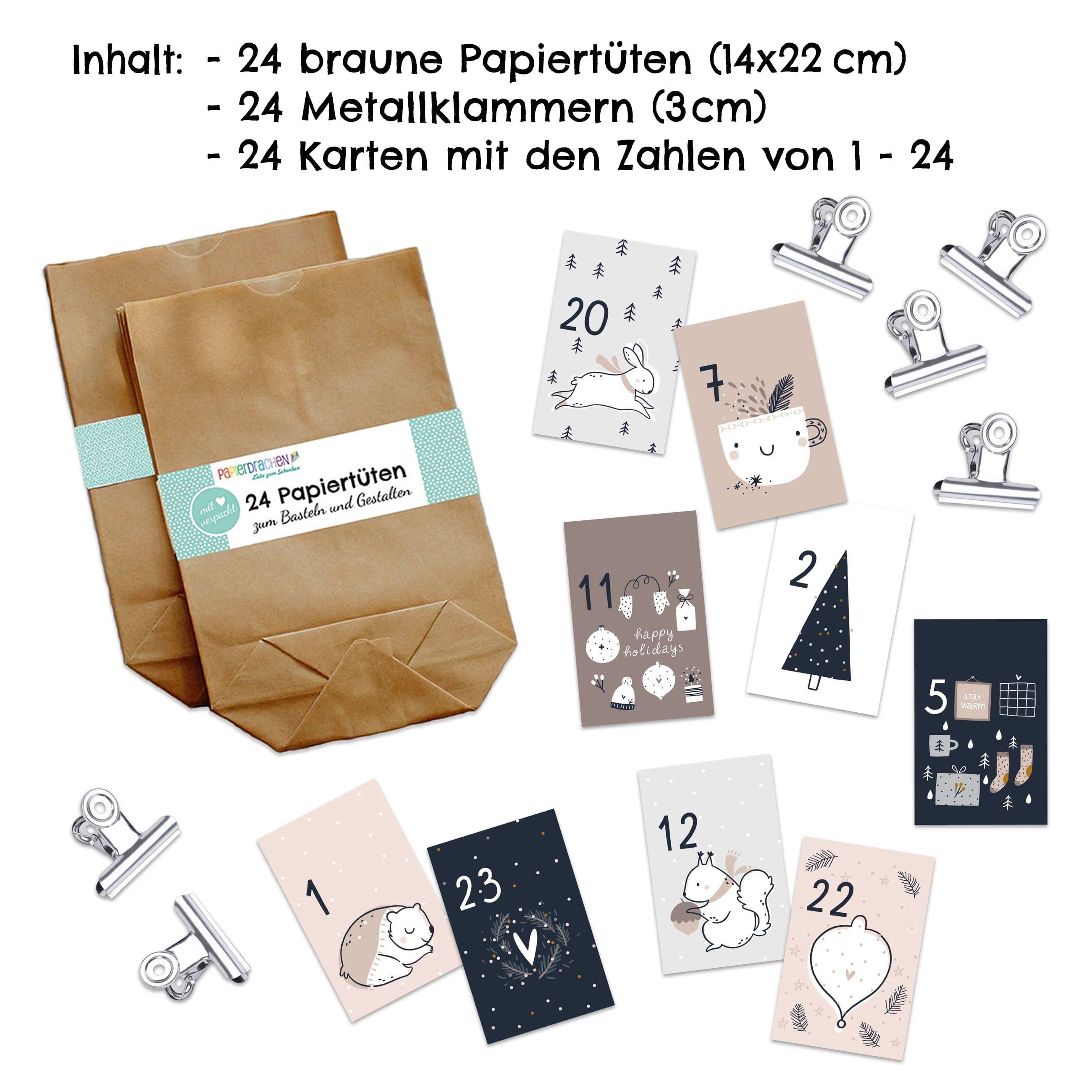 Papierdrachen - Wholesale Advent Calendar - Adv card calendar - pink-blue - set 23