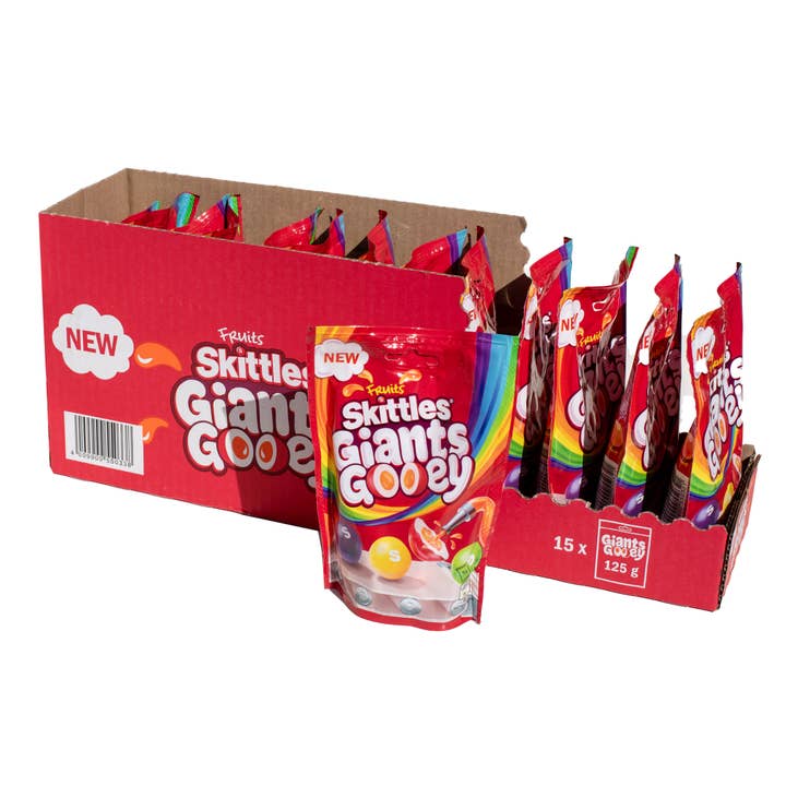 Grandpa Joe's Candy Shop - Wholesale Hard Candy - Limited Import - Skittles Giants Gooey 132g, 15ct
