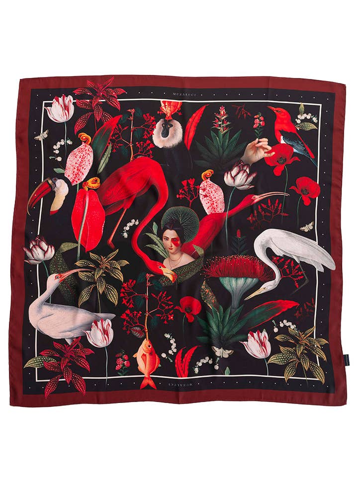 Sjal Röd Djungel för wholesale av Muzaluci