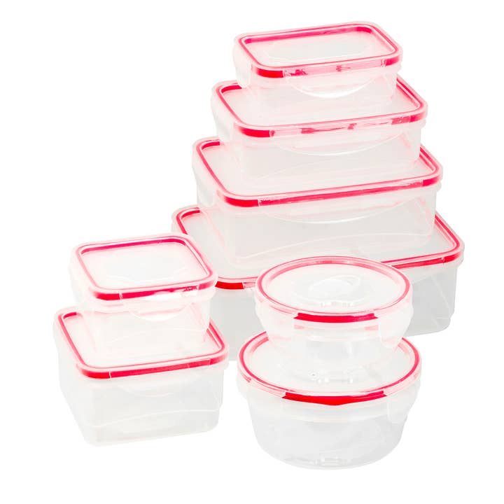 Lexi Home - Wholesale Food Storage Container - Durable Plastic Food Containers with Snap Lock Lids - 16 PC