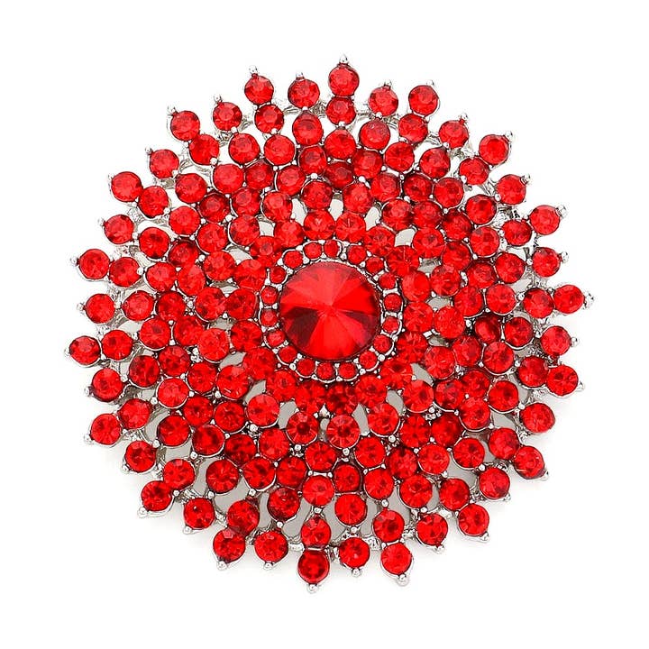 Diacly - Wholesale Brooch - Sun Flower Crystal Rhinestone Casting Brooch, Pin