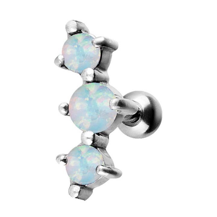 Tragus/hélice en acier chirurgical avec opale synthétique pour la vente par Bodywings