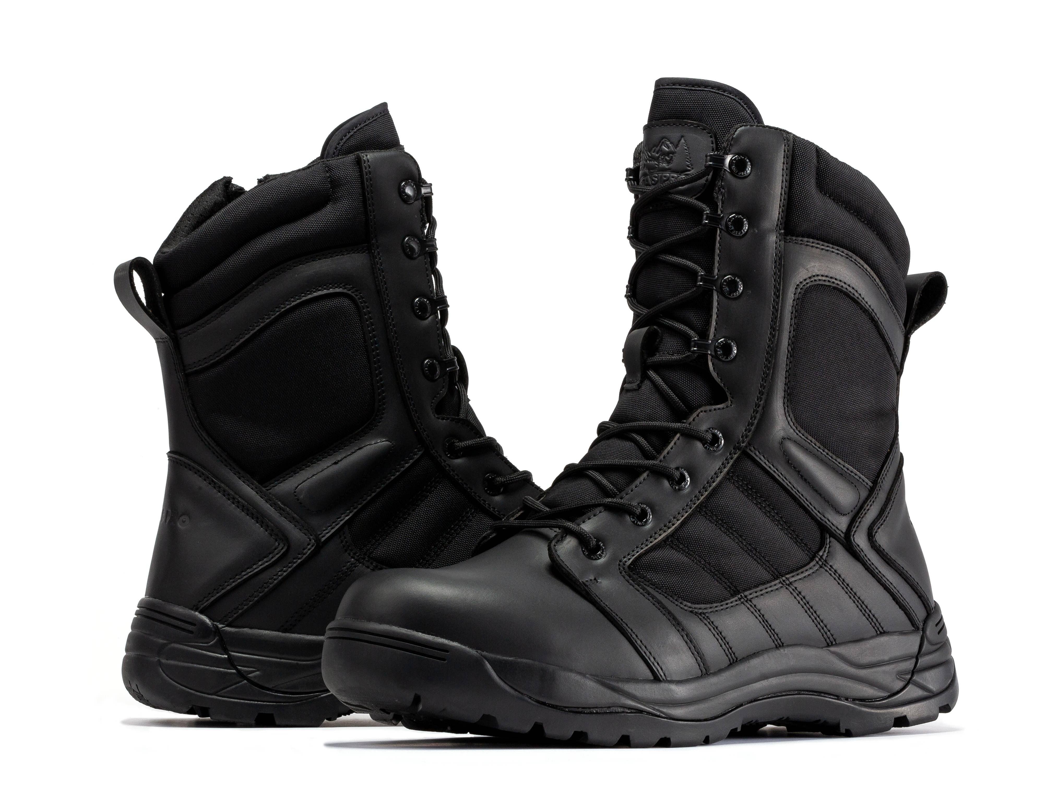 Botas Pro Black Men's 8 inch Side Zipper Rubber Sole Tactical Boots BMP110BK for wholesale on Faire3