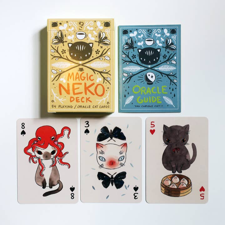Das Magische Neko-Deck - Katzen-Spielkarten für den Großhandel von Stasia Burrington Illustration