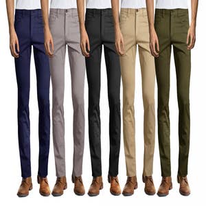 Galaxy By Harvic Men's 5-pocket Ultra-stretch Skinny Fit Chino Pants, Pants, Clothing & Accessories