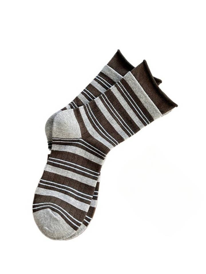 Funkyrel® Atzbranding Limited - Wholesale Socks – Women's - Rufia - Stripe Color-Block Mid-Calf Capsule Socks5