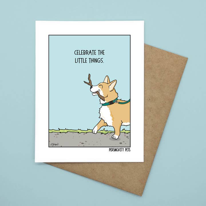 “Celebrate the Little Things” Folded Notecard for wholesale by Persnickety Pets
