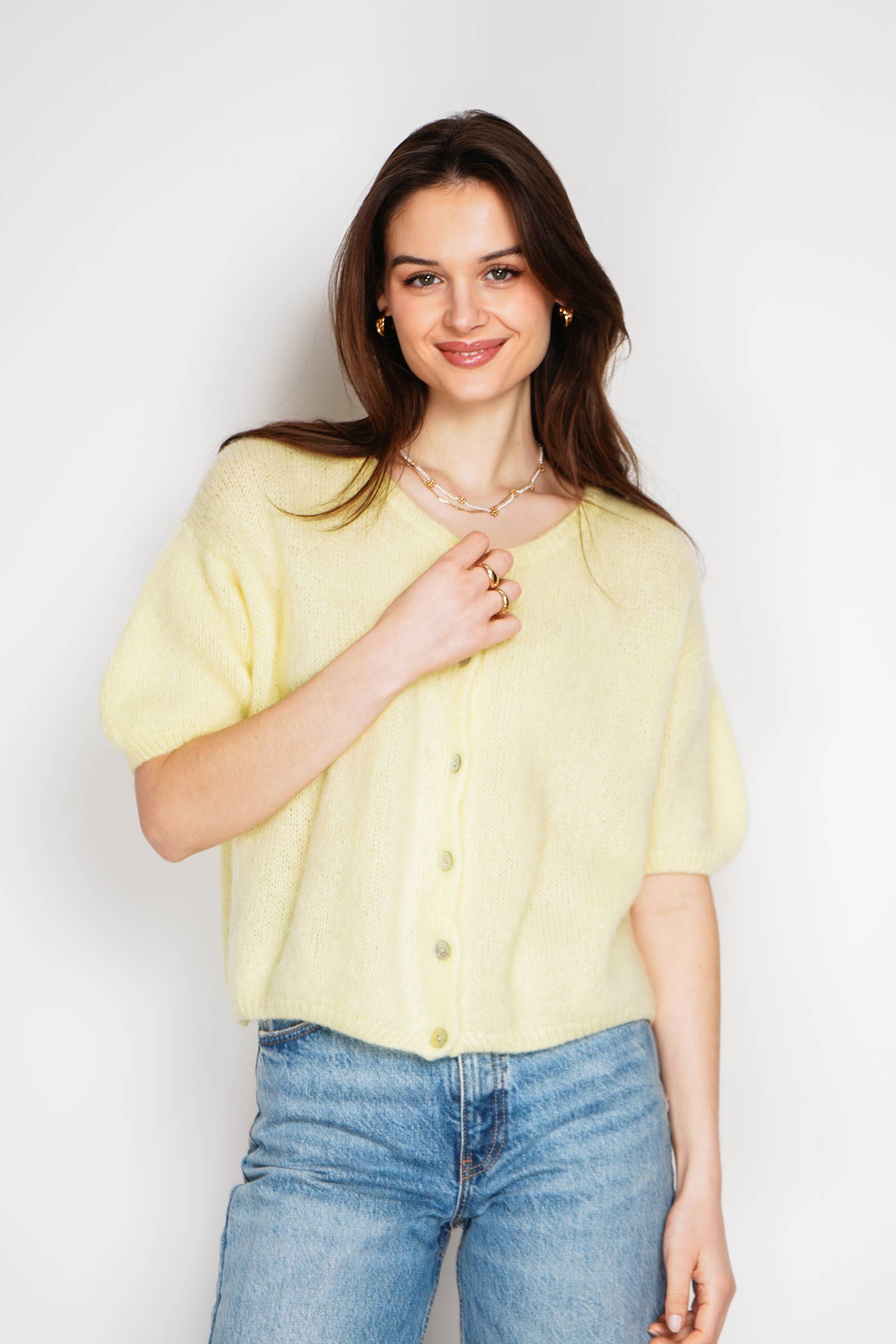 NOELINE - Wholesale Cardigan - Women's - Kid mohair and wool vest 752937