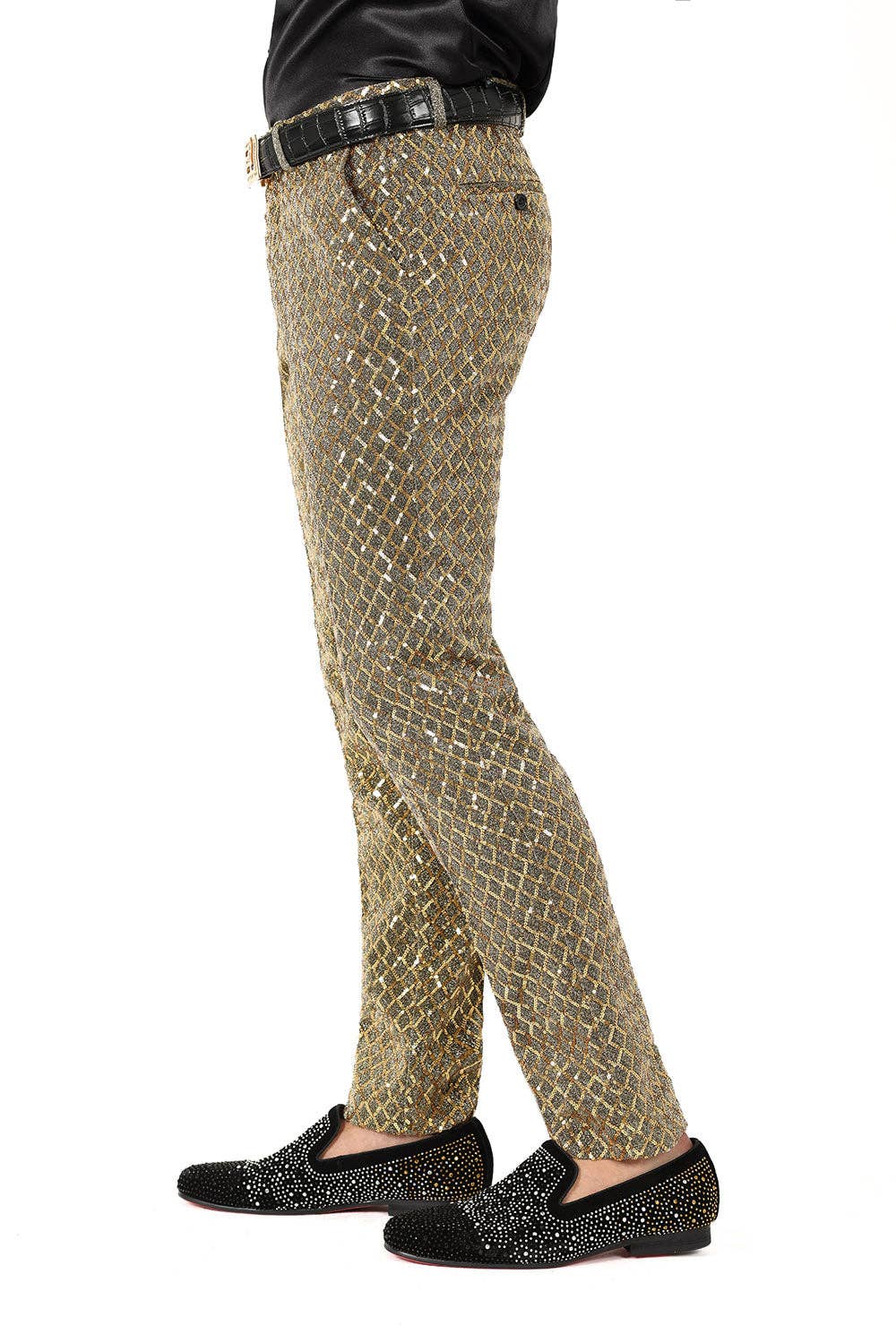 BARABAS – wholesale Pants – Men's – Men's Sequin Diamond Design Shiny Chino Pants 2CP309910