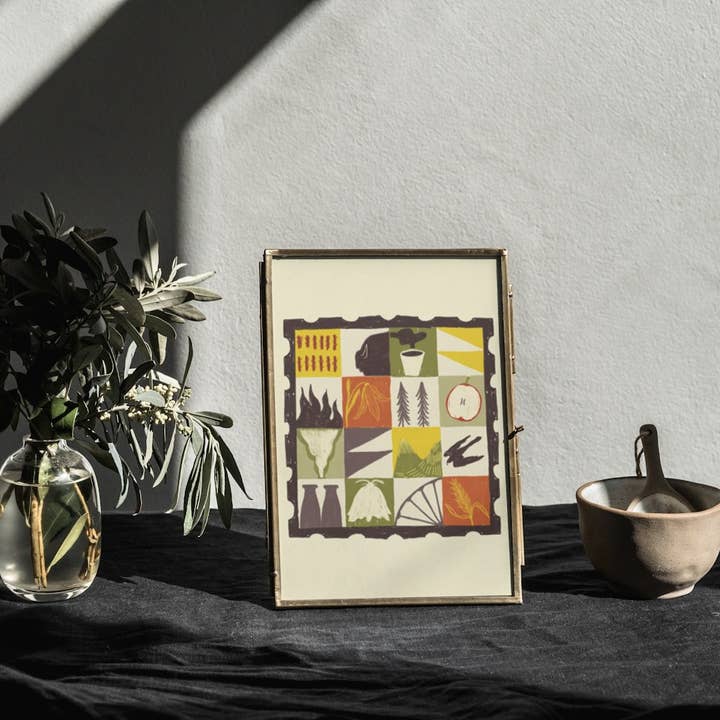 Witchazel, Quilt, Tile, Stamp, Folk ✹ Art Print for wholesale by Time With Anna