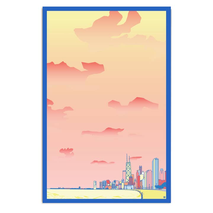 North Avenue Beach Illustration ohne Textposter für den Großhandel von RAYGUN