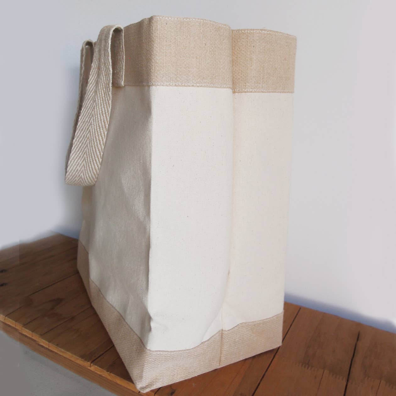 Packaging Decor - Wholesale Tote Bag - Women's - Canvas and Jute Blend Tote Bag 14 x 15.75 x 7.75 inches2