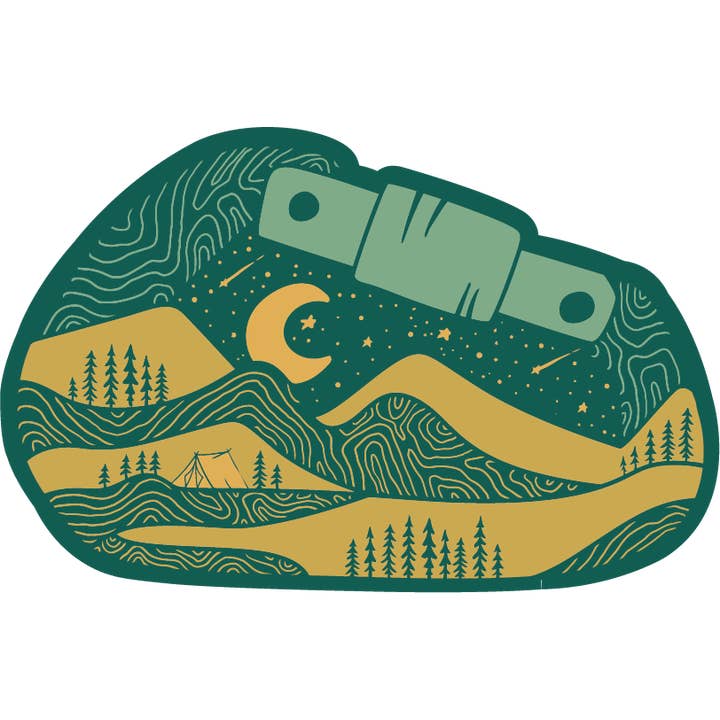Nature Bound Co - Wholesale Sticker - Climbing Carabiner Sticker| Yellow Mountains