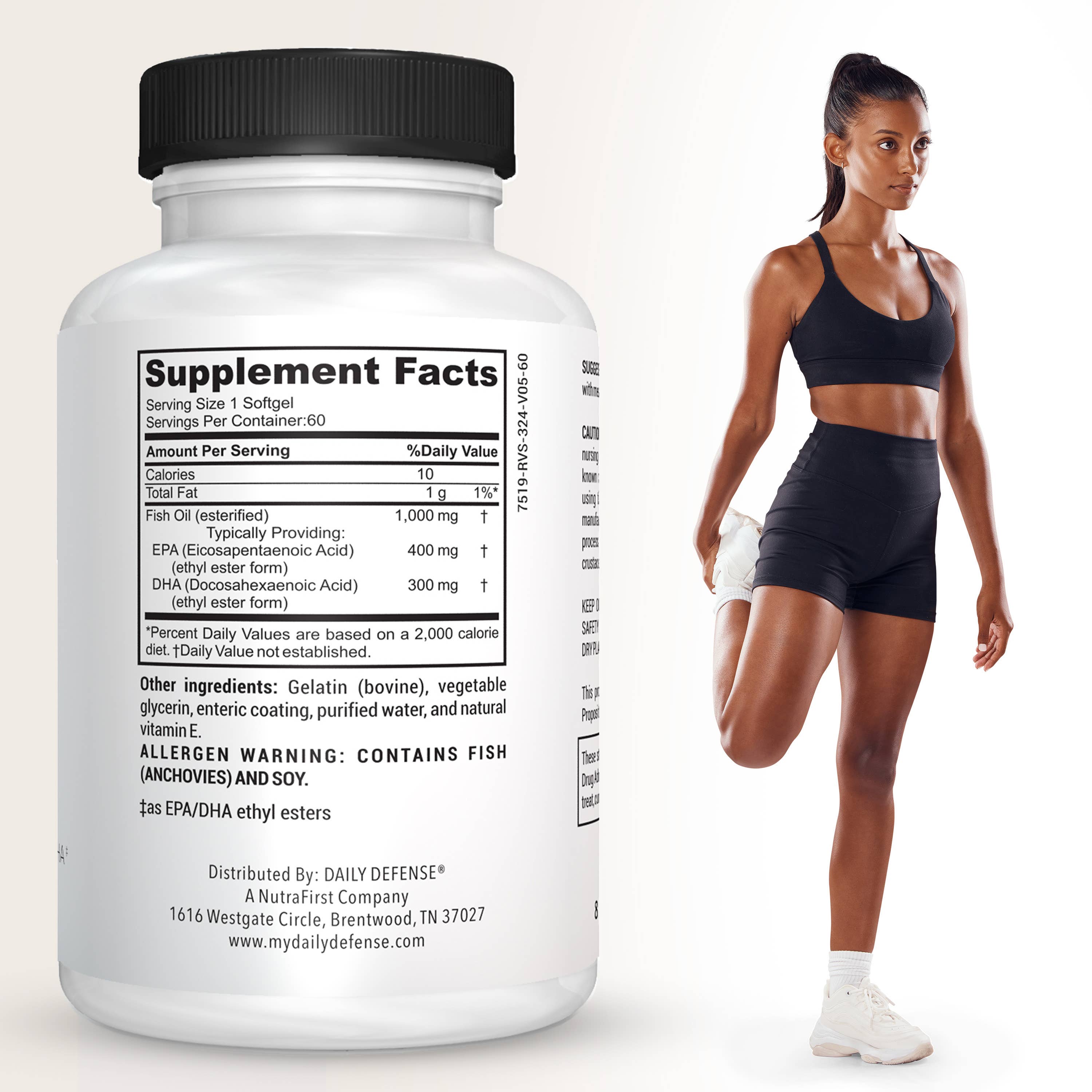 DAILY DEFENSE - Wholesale Oral Supplement/Vitamin - Omega-3 Enteric Coated Fish Oil Oral Supplement with EPA/DHA3