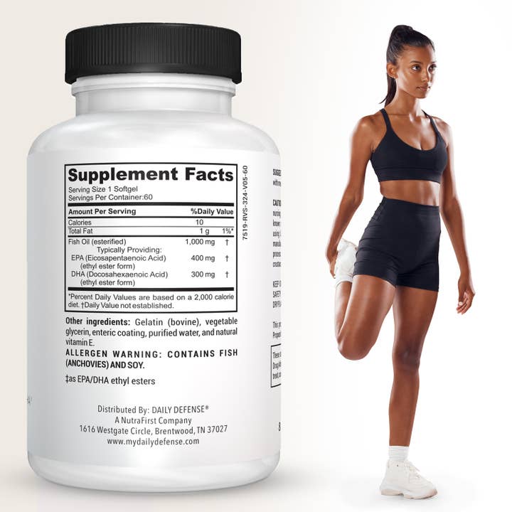 DAILY DEFENSE - Wholesale Oral Supplement/Vitamin - Omega-3 Enteric Coated Fish Oil Oral Supplement with EPA/DHA3