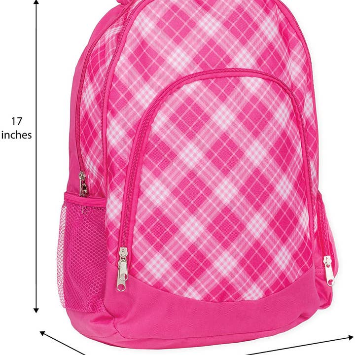 EAST AVENUE - Wholesale Rugzak - Kinderen - Roze preppy geruite rugzak6