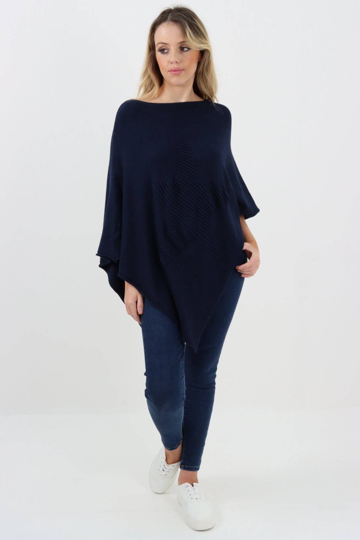 Miss Bold – wholesale Poncho – Women's – Italian Knitted Lagenlook Star Poncho30