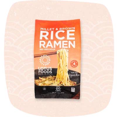Lotus Foods - Wholesale Ramen - Millet & Brown Rice Ramen w/ Red Miso Soup - 2.8oz/10ct