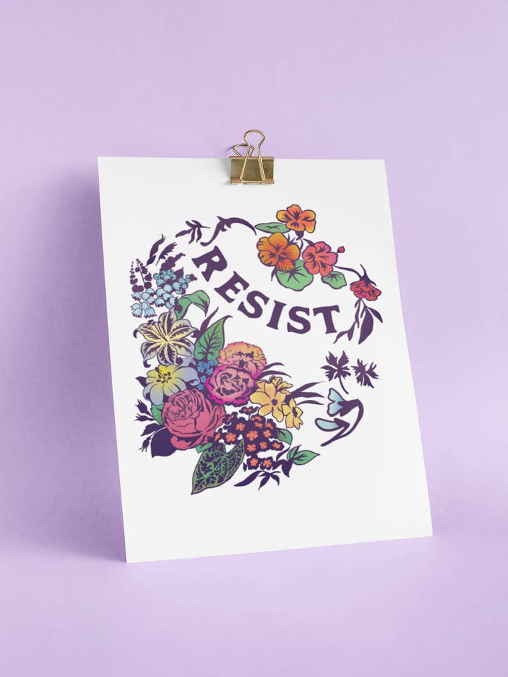 Resist: Lámina artística feminista para venta al por mayor de Fabulously Feminist