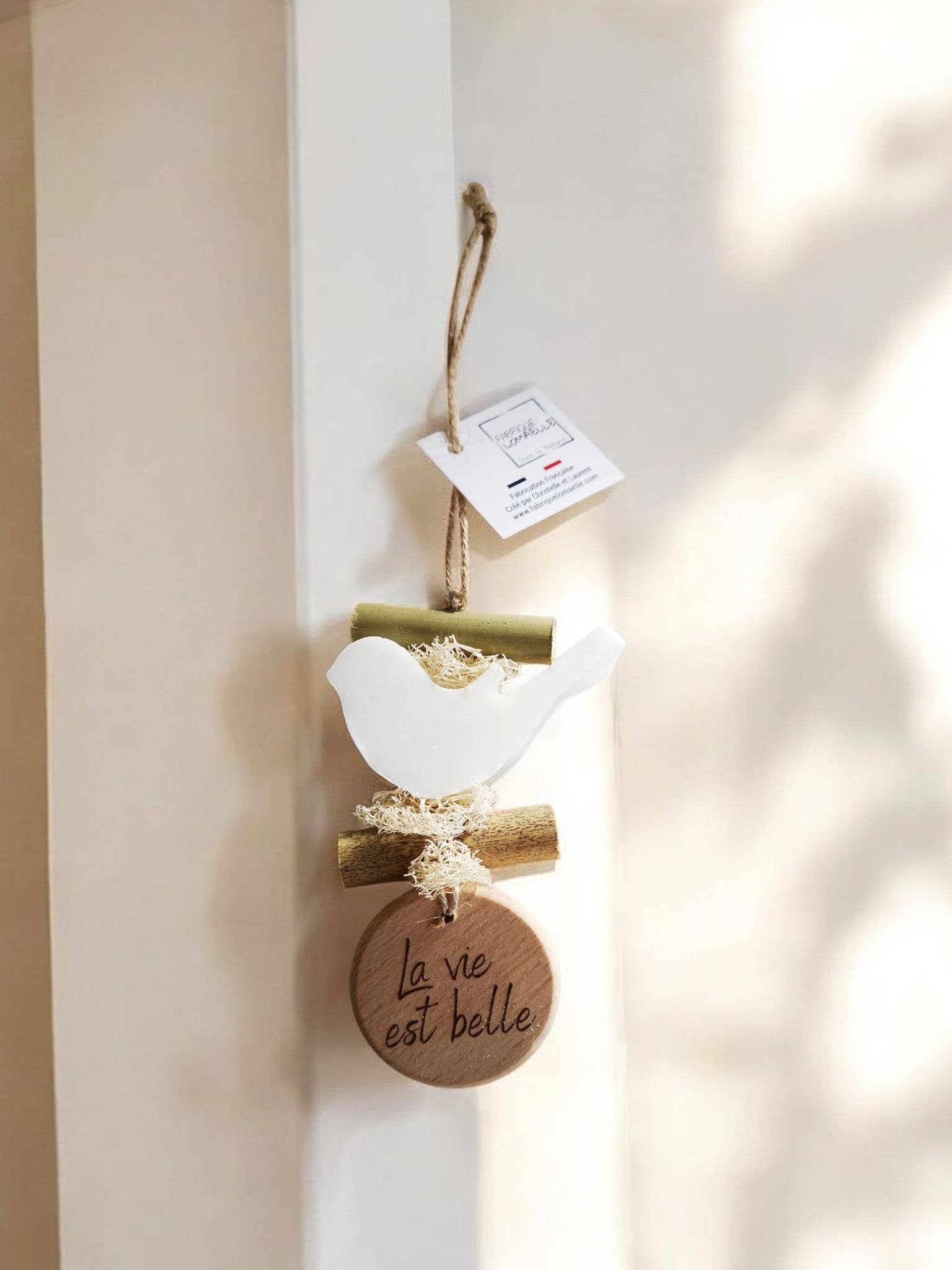 fabrique lomaelle - Wholesale Ornament - Bergamot Bird Soap Braid with an engraved wood "Life...2