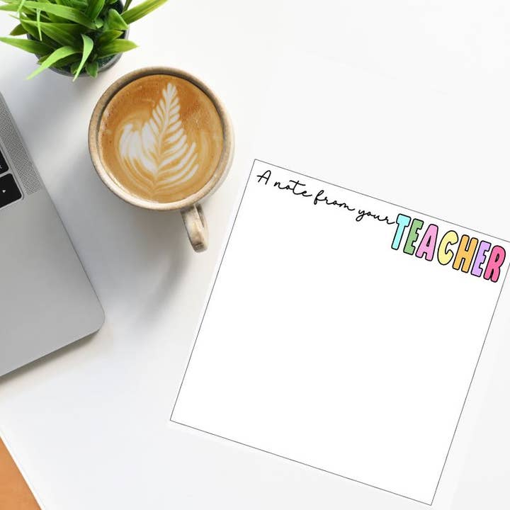 A Note From Your Teacher - Notepads - Stationery - Gifts for wholesale by Wild & Wicked Designs