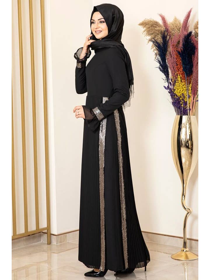 WENOR - Wholesale Dress - Women's - Maxi Dress Women's Hijab Evening Dress with Sequins Modest Abiye Abaya (EYLÜL)12