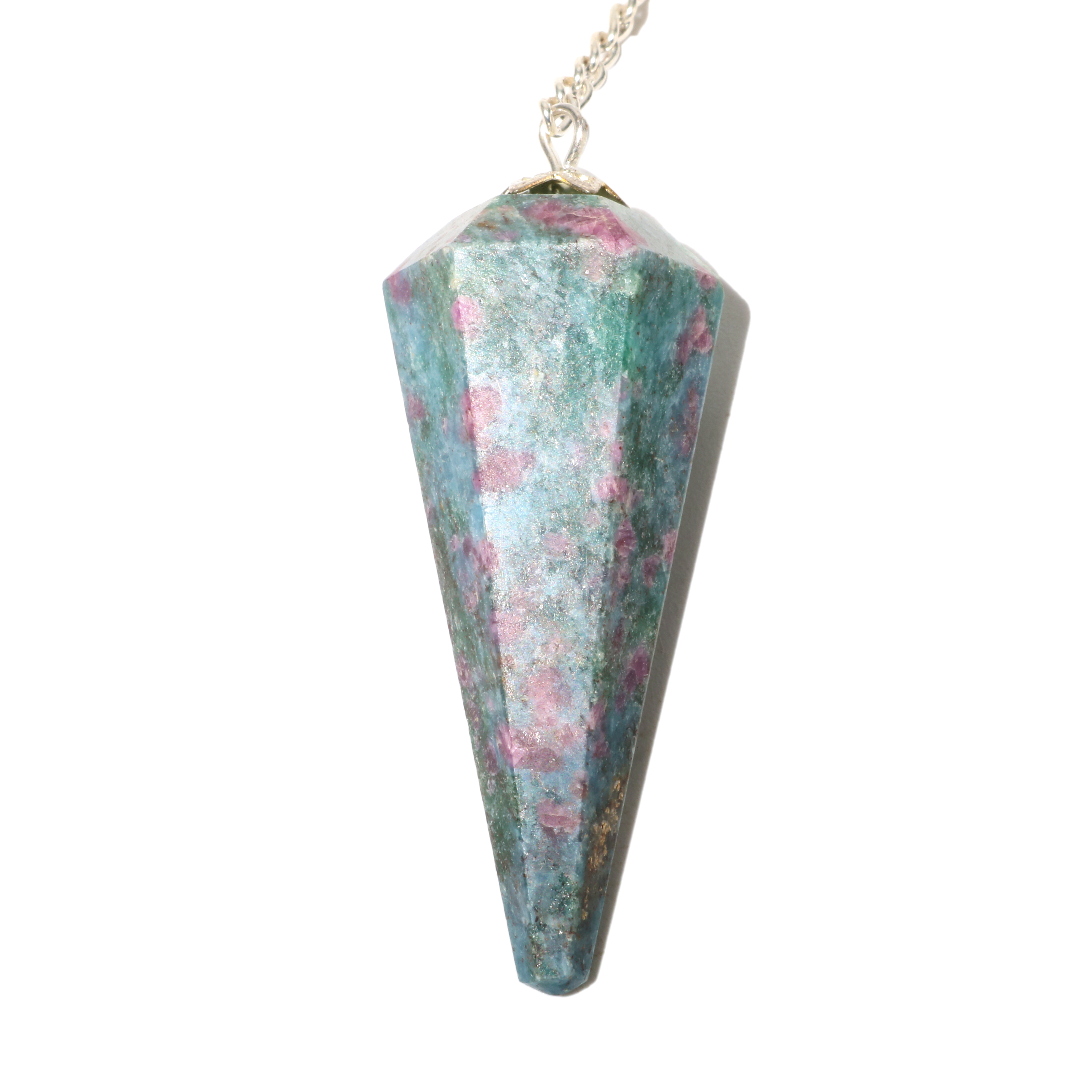 Stonebridge Imports - Wholesale Spiritual Stone/Crystal - Ruby Zoisite Pendulum 6 Facet & Bead - 3 Pack1