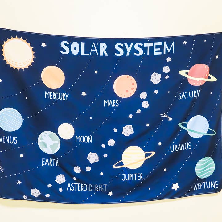 Zonnestelsel Wandtapijt – Educatief Ruimte Wandkunst voor wholesale door Birdy Boutique LLC.