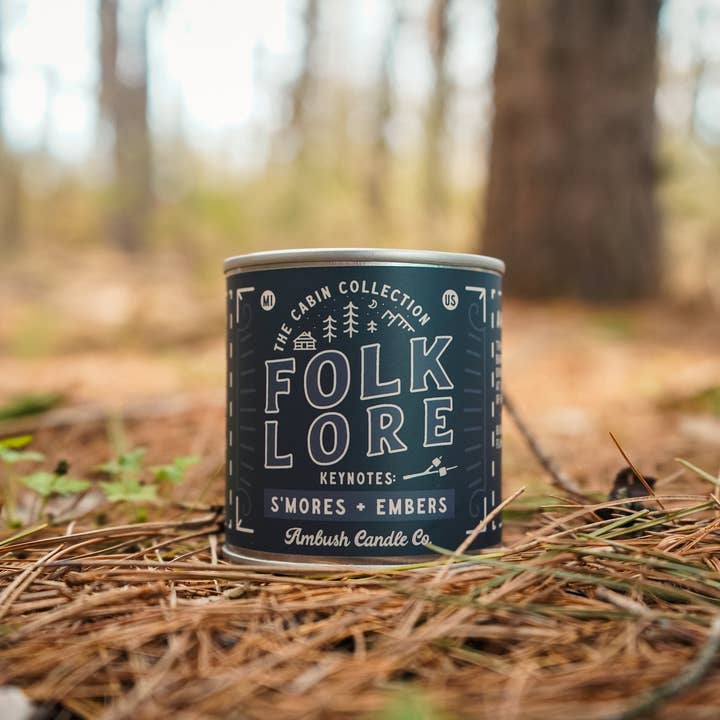 Ambush Candle Co. - Wholesale Travel Candles - Folklore | S'mores + Embers 8oz Soy Candle6
