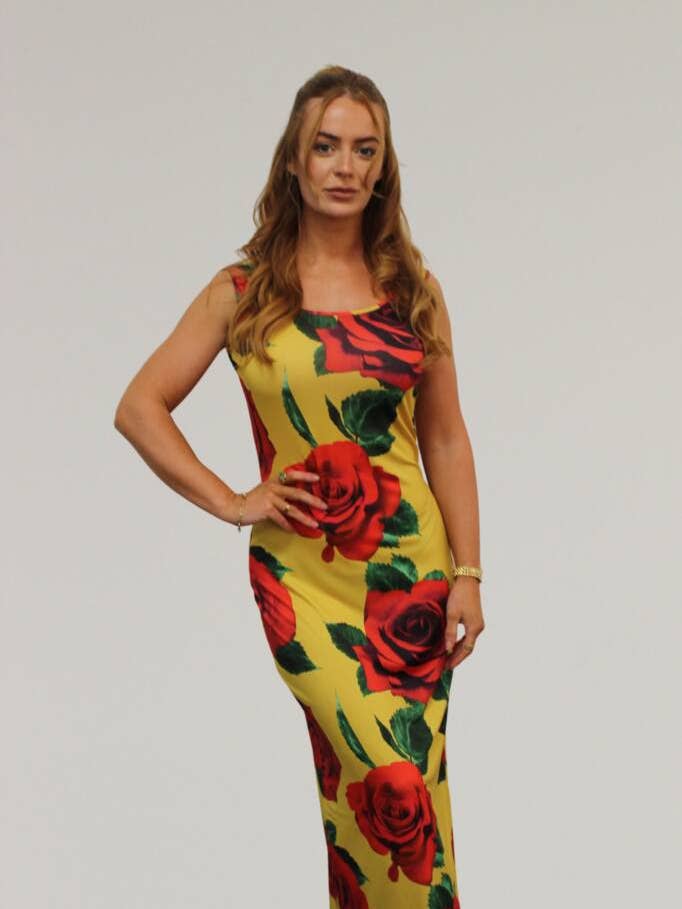 Vestido Comprido Floral Elástico Sunshine por atacado de House of Zana