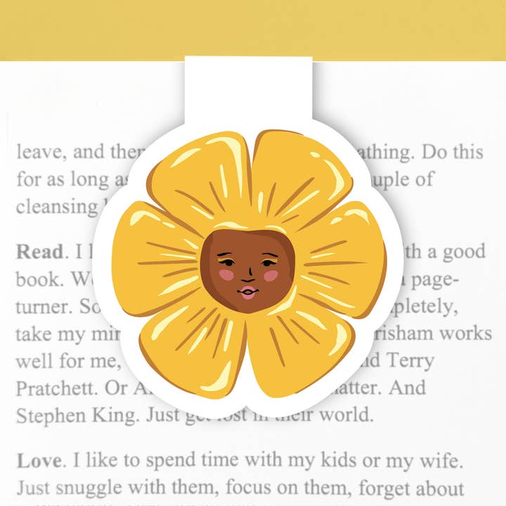 Magnetic Bookmark | Yellow Flower Girl for wholesale by Lucy Loves Paper