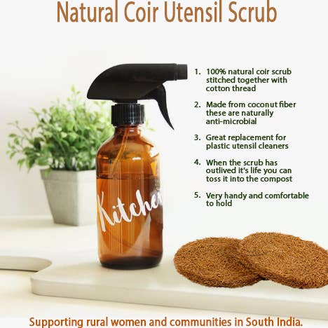 Karmic Seed – Großhandel Reinigungsschwamm – Kokosnuss-Kokosfaser-Pads/ Utensil Scheuerschwämme 100% natürlich