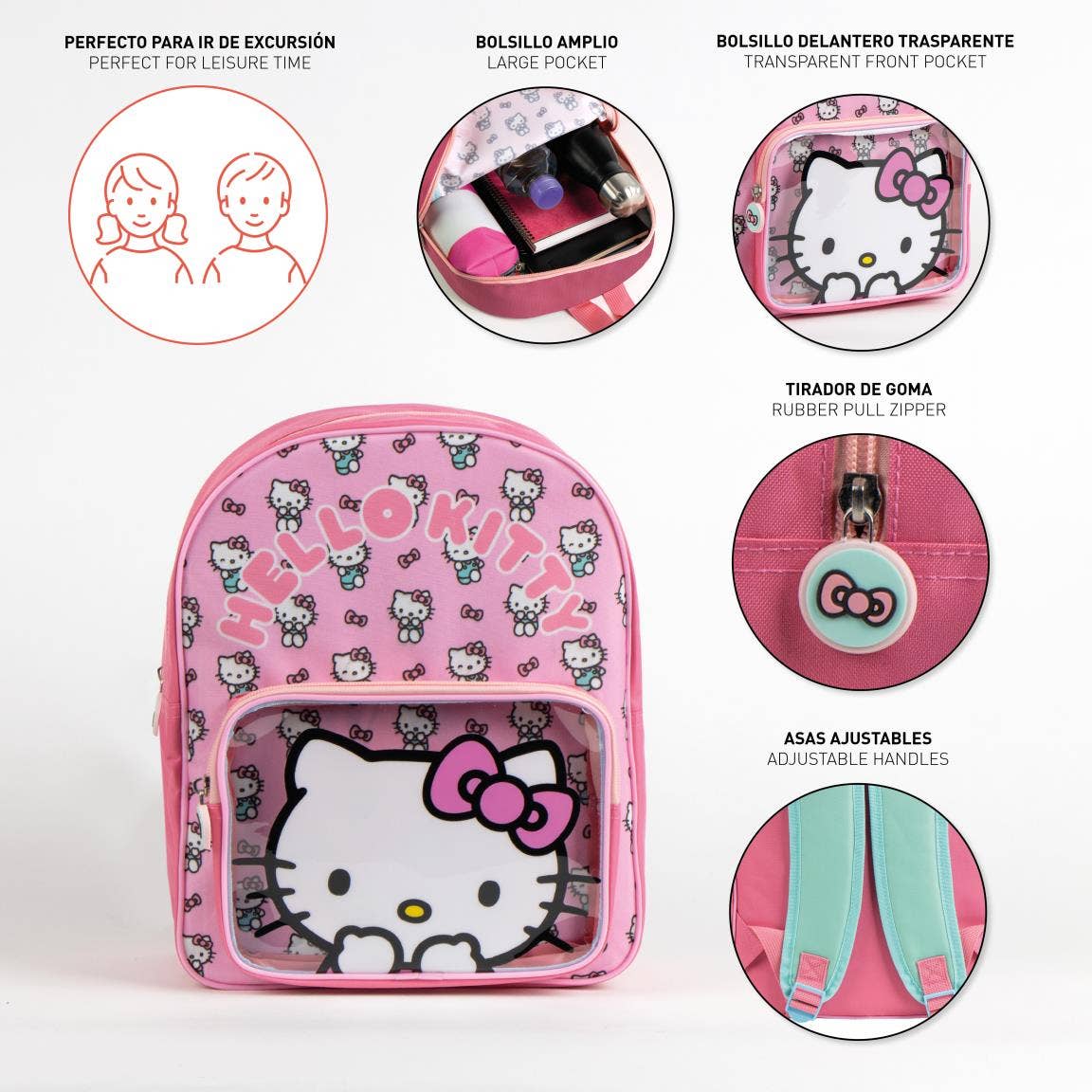 Mastoys, S.L. - Vente Sac à dos – enfant - Sac à dos enfant Hello Kitty - 21000058643