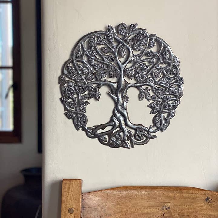 Haiti Fair Trade~ It's Cactus - Wholesale Wall Accent - Metal Wall Art, Haitian Tree of Life Wall Decor 11"