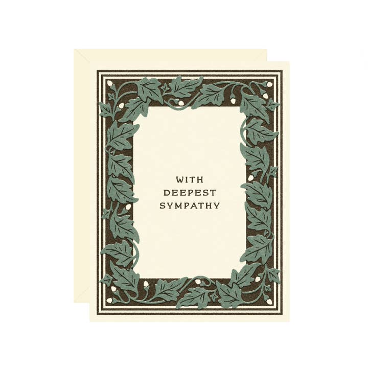 With Deepest Sympathy Greeting Card for wholesale by Wallflower Paper & Party