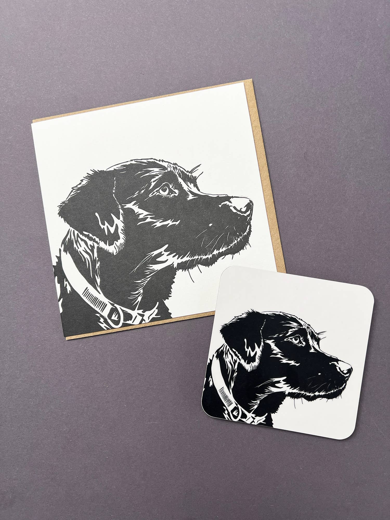 Penguin Ink – Großhandel Grußkarten für den Alltag – Labrador-Welpen-Letterpress-Karte2