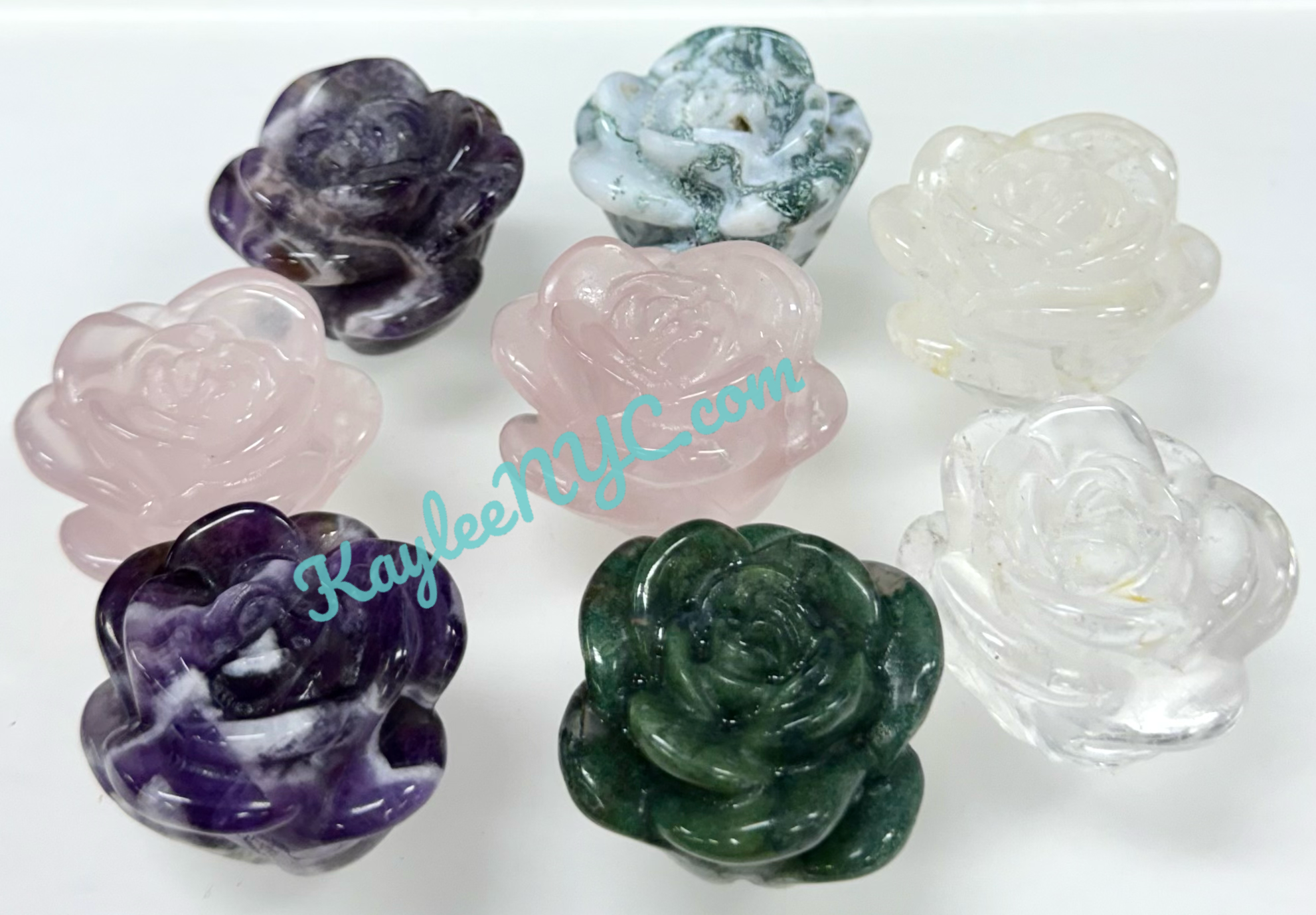 KayleeNYC - Wholesale Spiritual Stone/Crystal - 1.6” Natural Mix Crystals Roses Healing Energy3