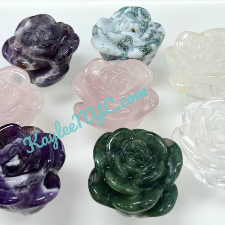 KayleeNYC - Wholesale Spiritual Stone/Crystal - 1.6” Natural Mix Crystals Roses Healing Energy3