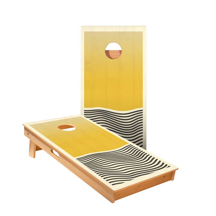 Yellow Waves Star Cornhole Boards for wholesale by American Cornhole Association